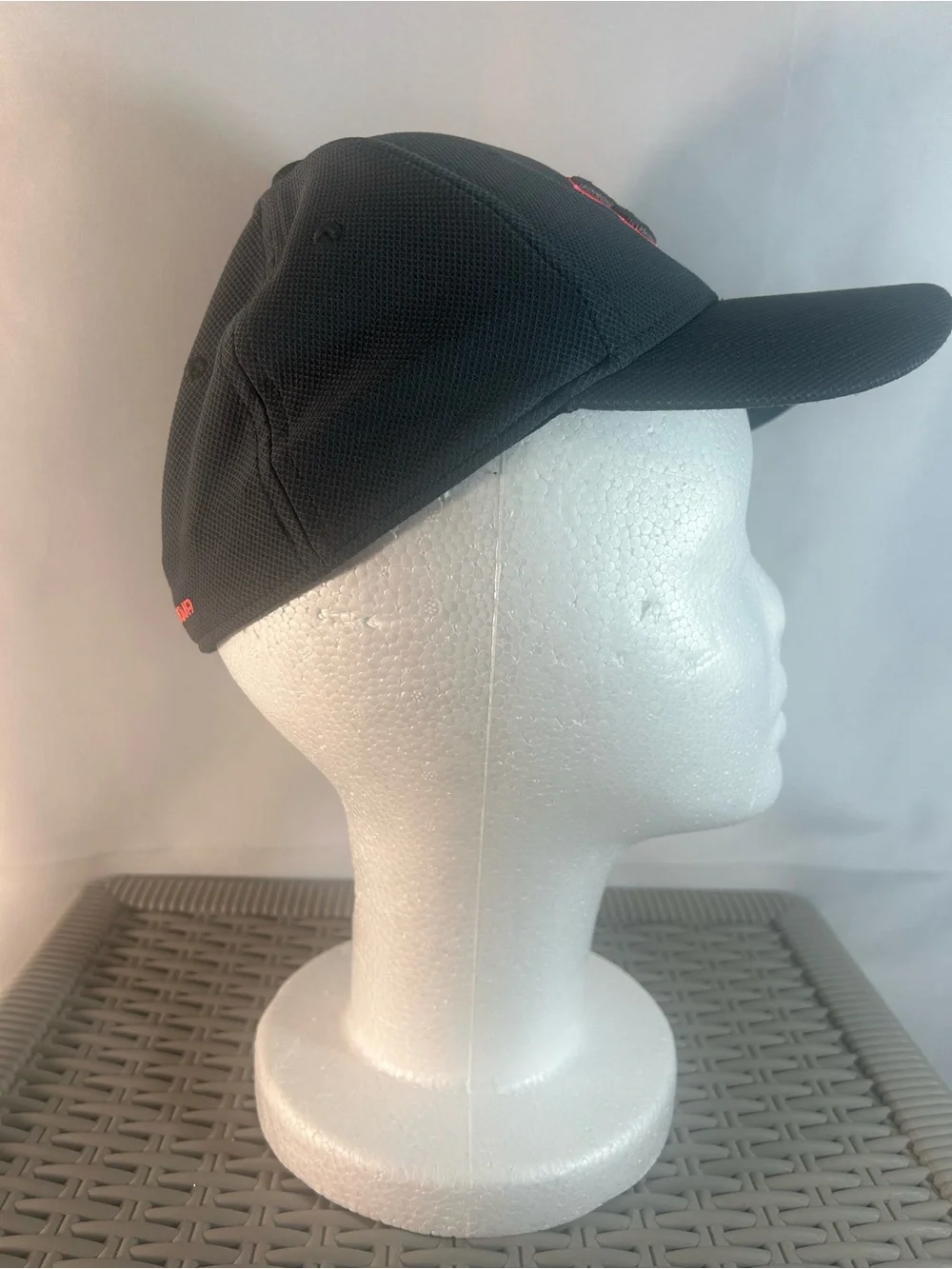 Under Armour Black and Gray Men's Athletic Cap with Red Logo